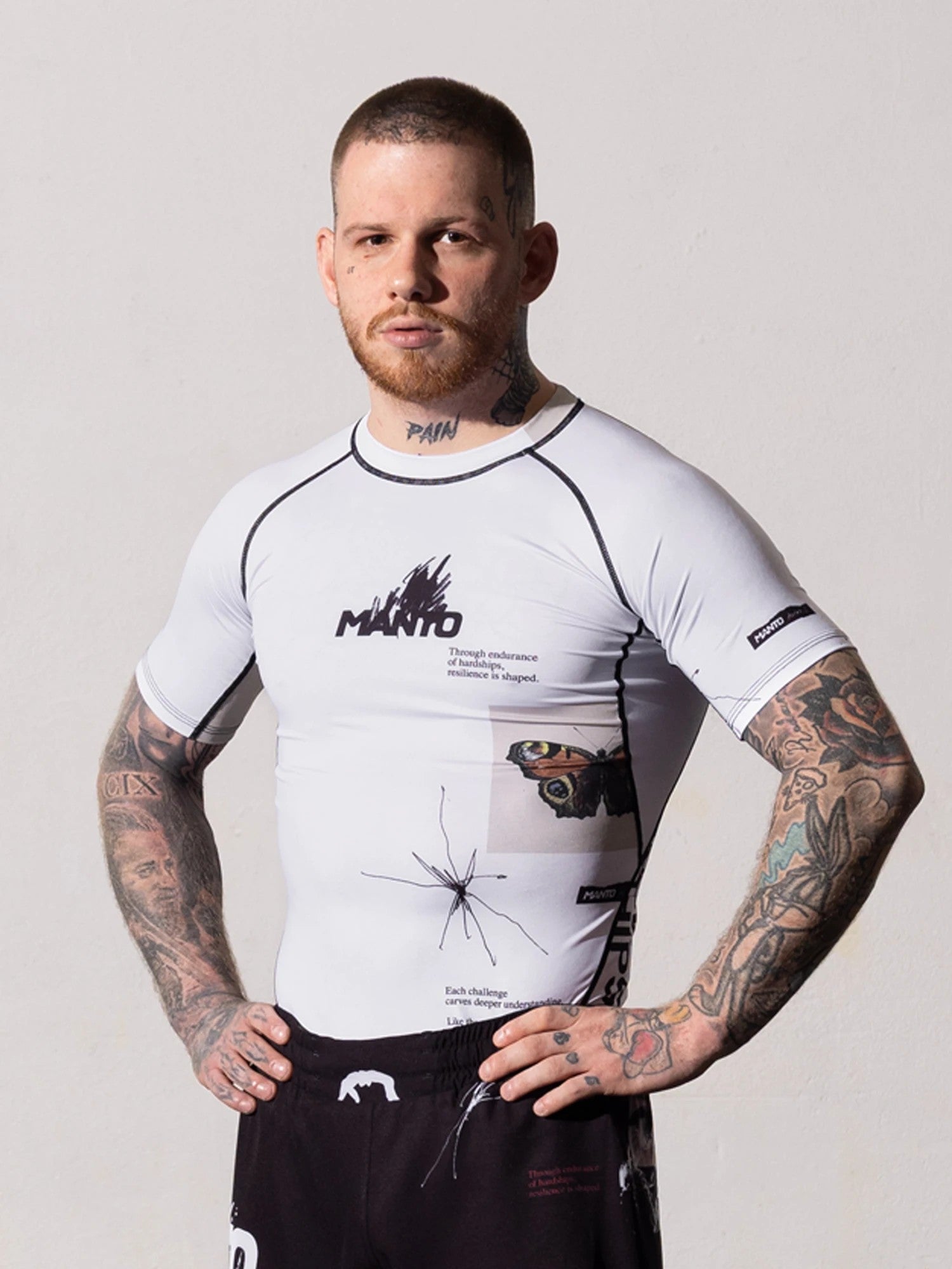 MANTO Rashguard Krótki Rękaw OVERCOME Biały