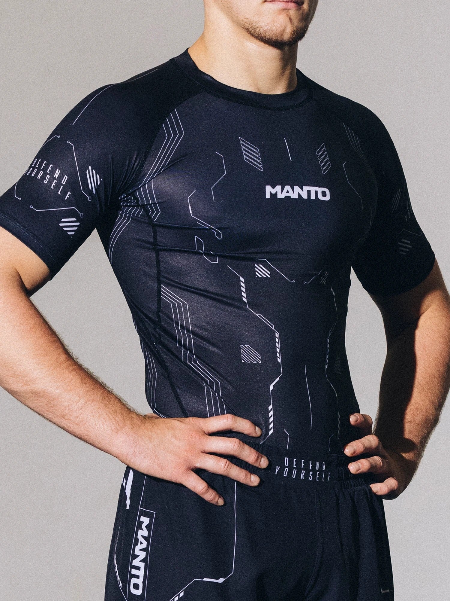 MANTO Rashguard Krótki Rękaw SHIELD Czarny
