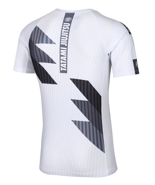 Tatami Rashguard Męski Krótki Rękaw Abstract Biały/Szary