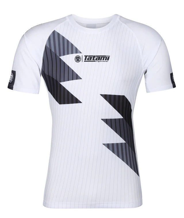 Tatami Rashguard Męski Krótki Rękaw Abstract Biały/Szary