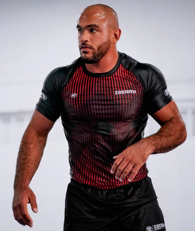 Tatami Rashguard Męski Krótki Rękaw Milan Eco Tech Recycled Czerwony