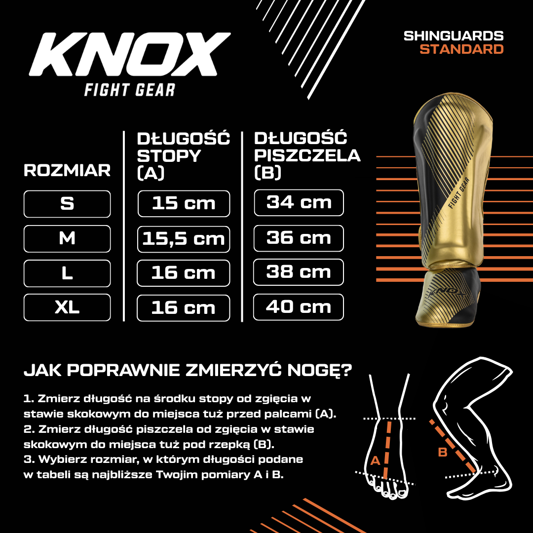 Knox Ochraniacze Piszczeli Starter Czarne/Czarne