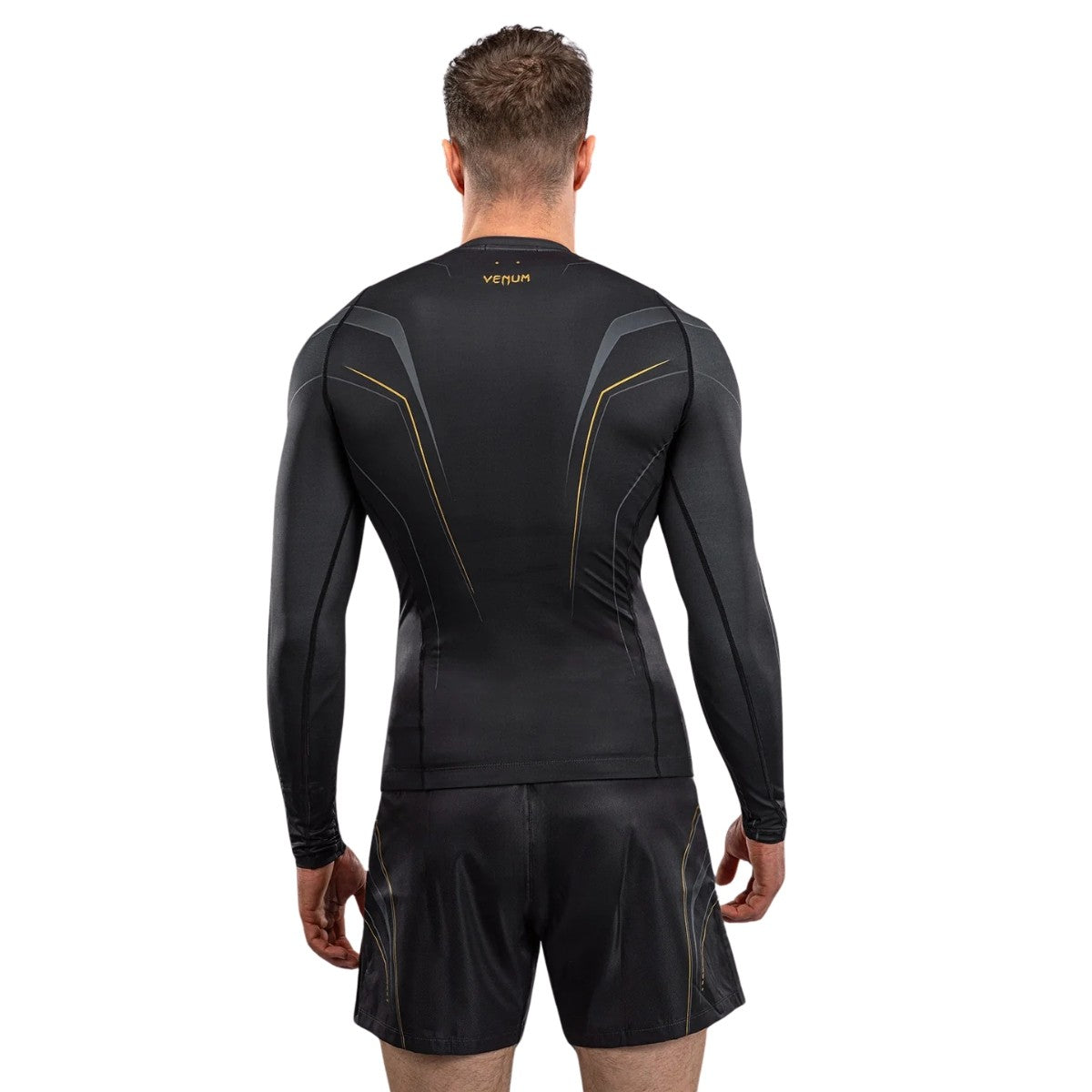 Venum Streamline Rashguard męski z długim rękawem Czarny/Złoty