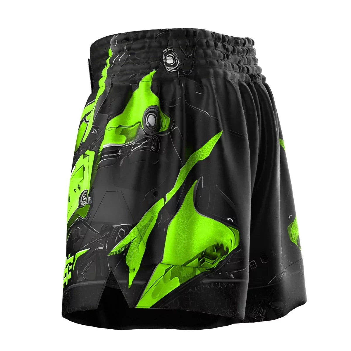 Extreme Hobby Spodenki Muay Thai Iron Force Czarne/Limonka
