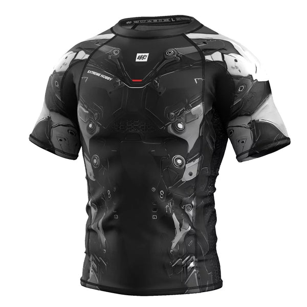 Extreme Hobby Rashguard Męski Iron Force Krótki Rękaw Czarny/Biały