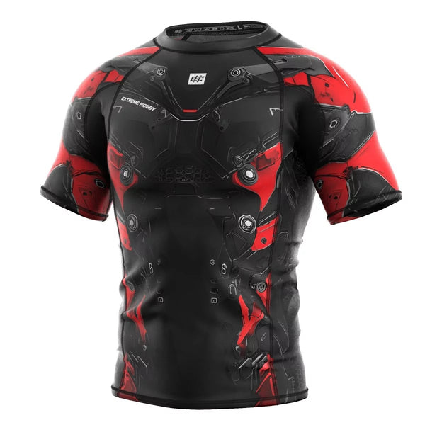Extreme Hobby Rashguard Męski Iron Force Krótki Rękaw Czarny/Czerwony