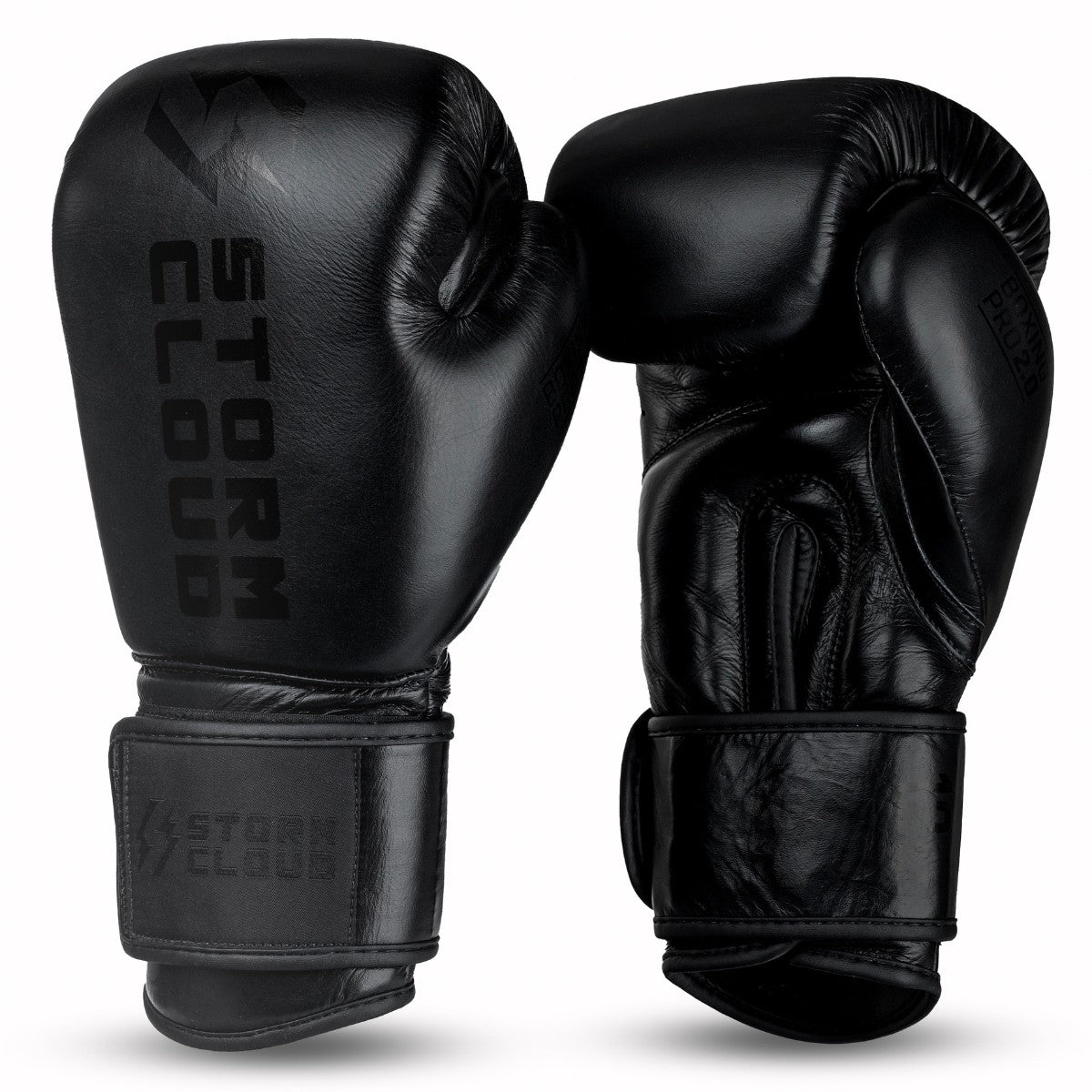 StormCloud Rękawice Bokserskie ze skóry bydlęcej Boxing Pro 2.0 Czarne/Czarne