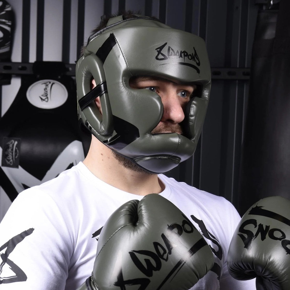 8 Weapons Kask Bokserski Unlimited Oliwkowy/Czarny