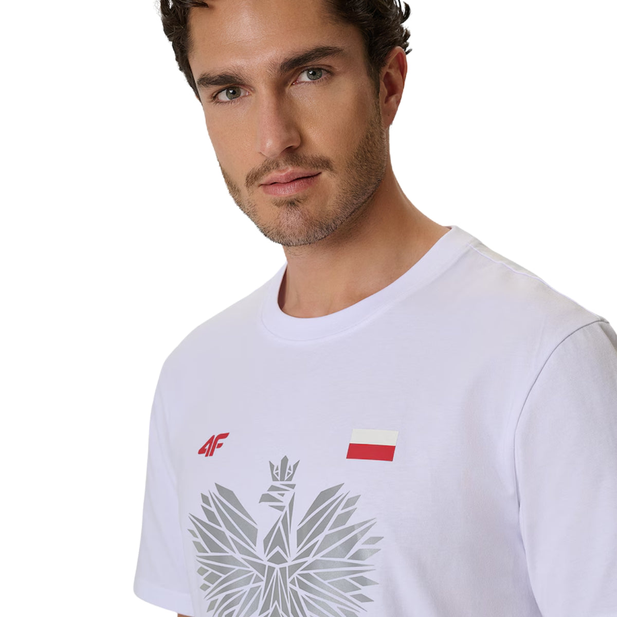 4F T-shirt kibica Polska Orzeł Biała