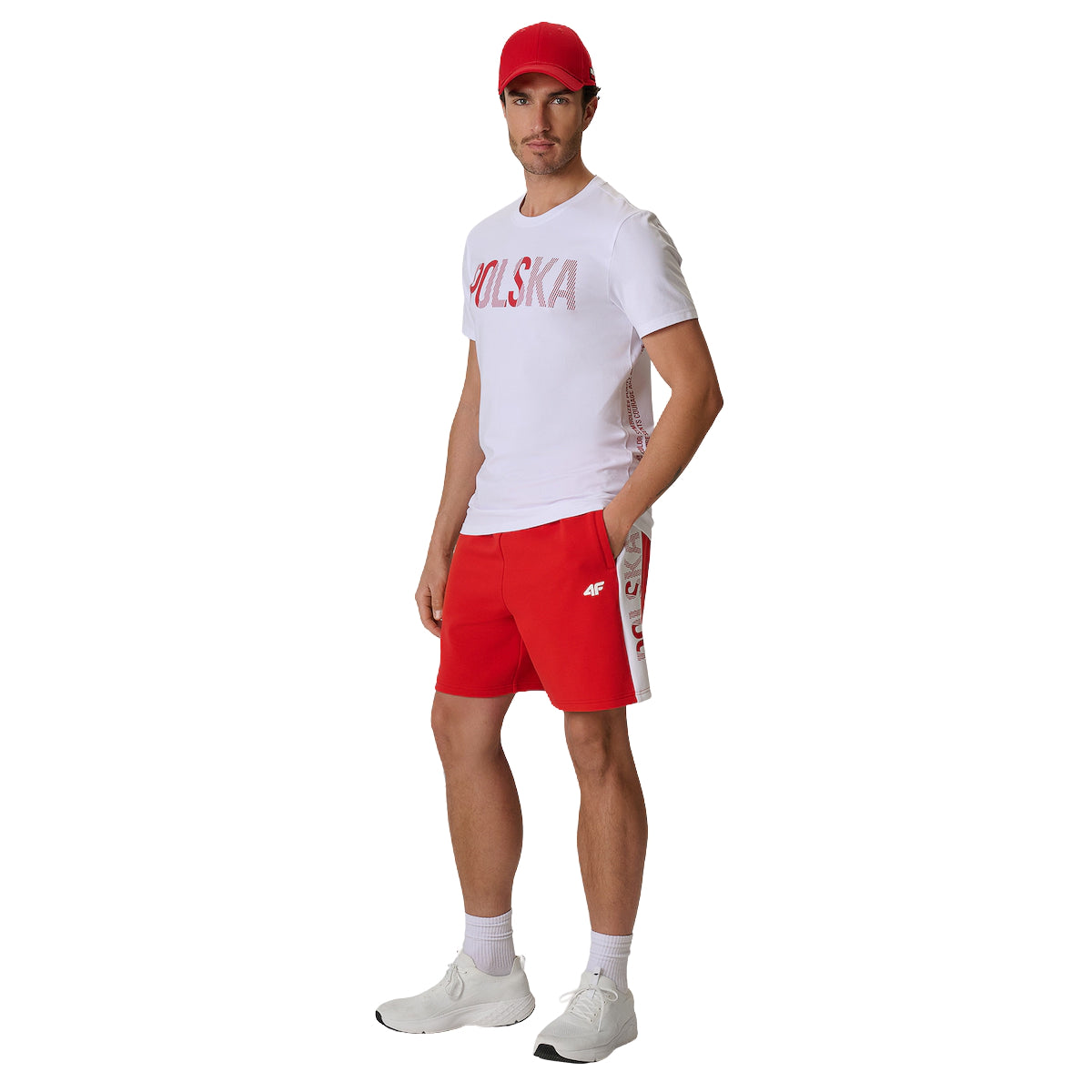 4F Spodenki kibica sportowe Czerwone
