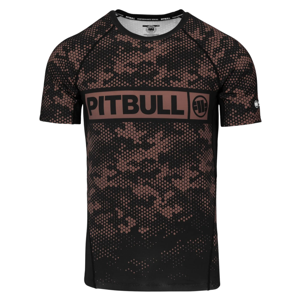 Pitbull Rashguard Hex Camo Hilltop Sand Krótki rękaw