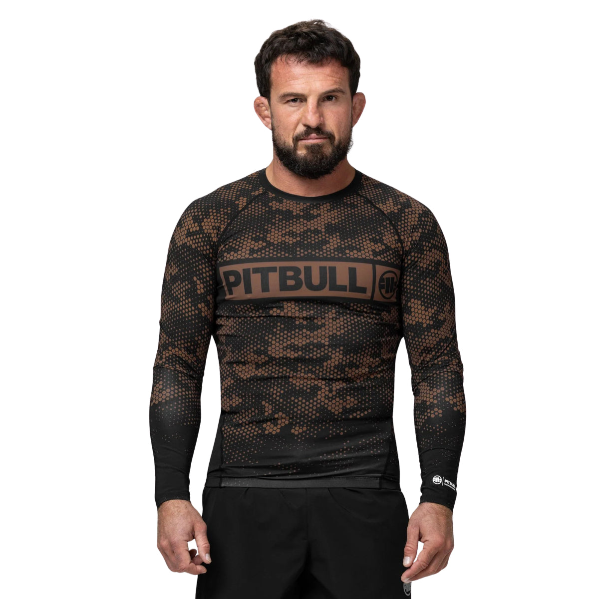 Pitbull Rashguard Hex Camo Hilltop Sand Długi rękaw