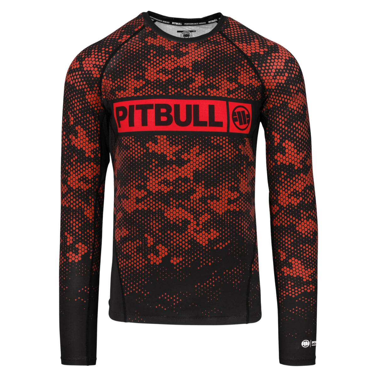 Pitbull Rashguard Hex Camo Hilltop Czerwony Długi rękaw