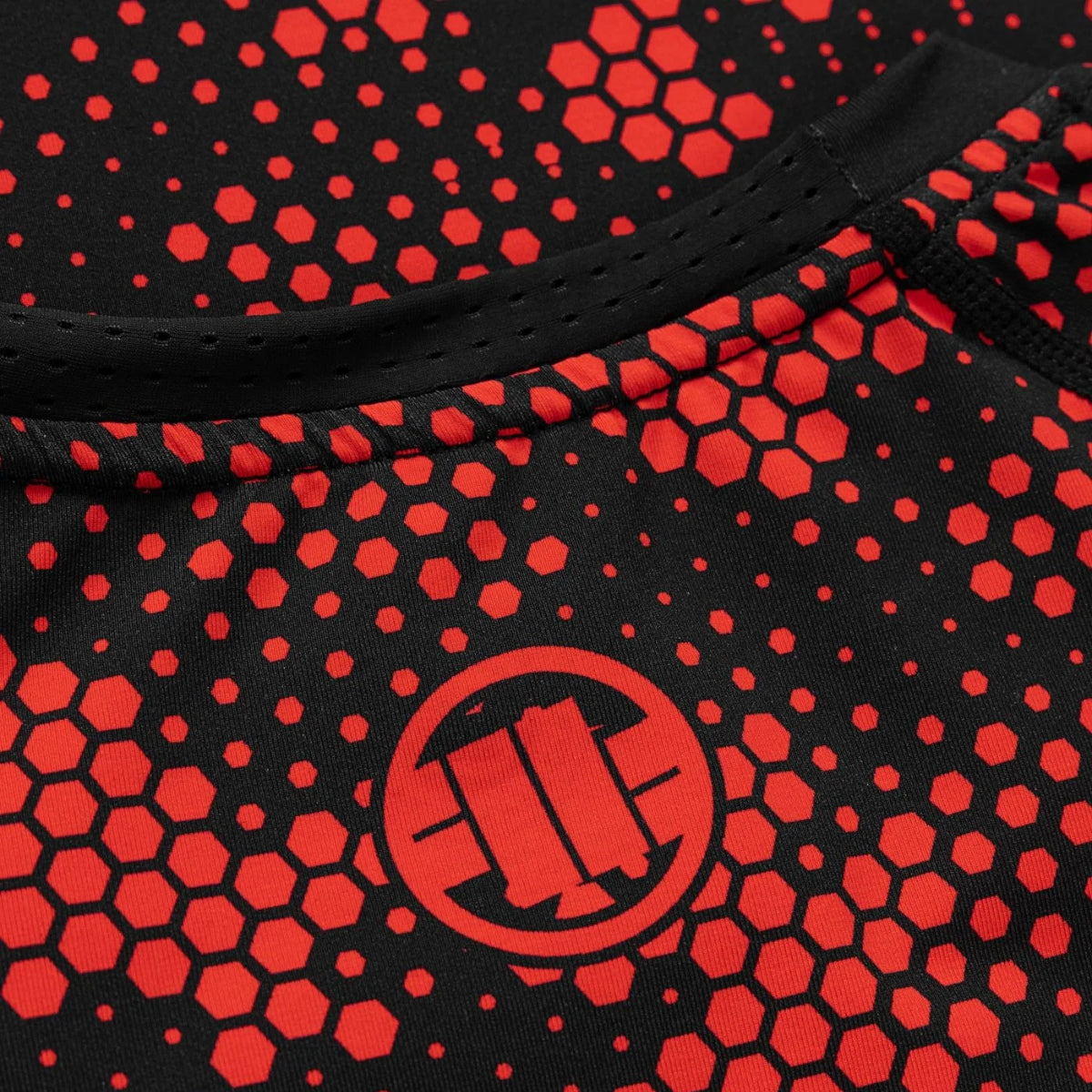 Pitbull Rashguard Hex Camo Hilltop Czerwony Długi rękaw