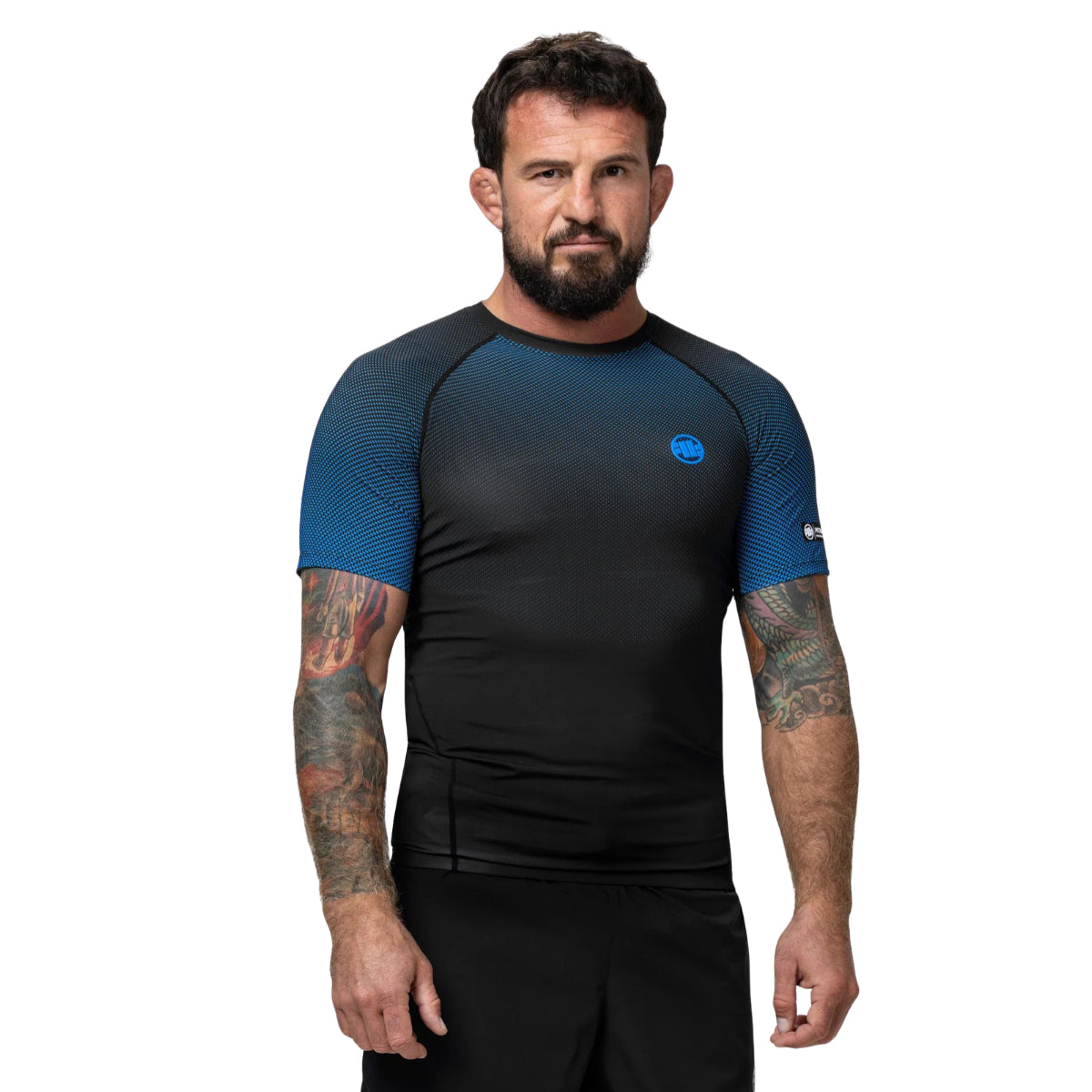 Pitbull Rashguard Ranked Niebieski Krótki rękaw