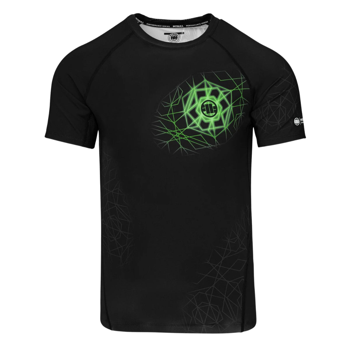 Pitbull Rashguard Ray Krótki rękaw Czarny/Zielony