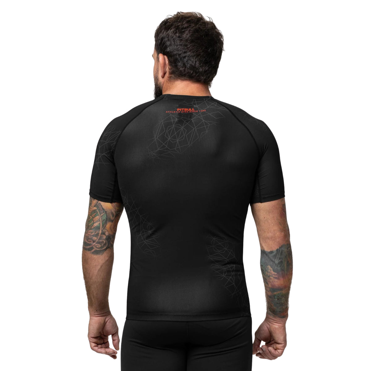 Pitbull Rashguard Ray Krótki rękaw Czarny/Czerwony