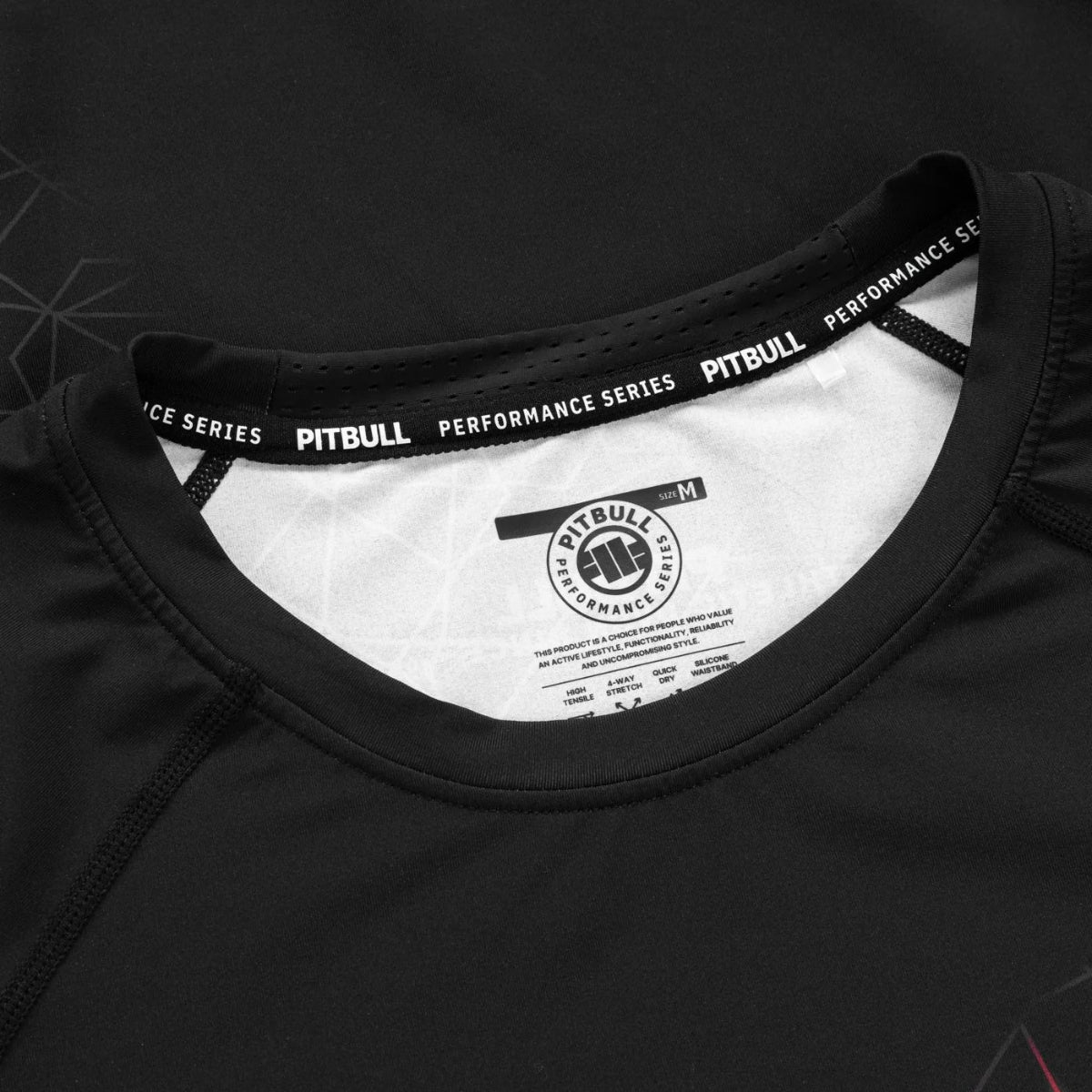 Pitbull Rashguard Ray Krótki rękaw Czarny/Czerwony
