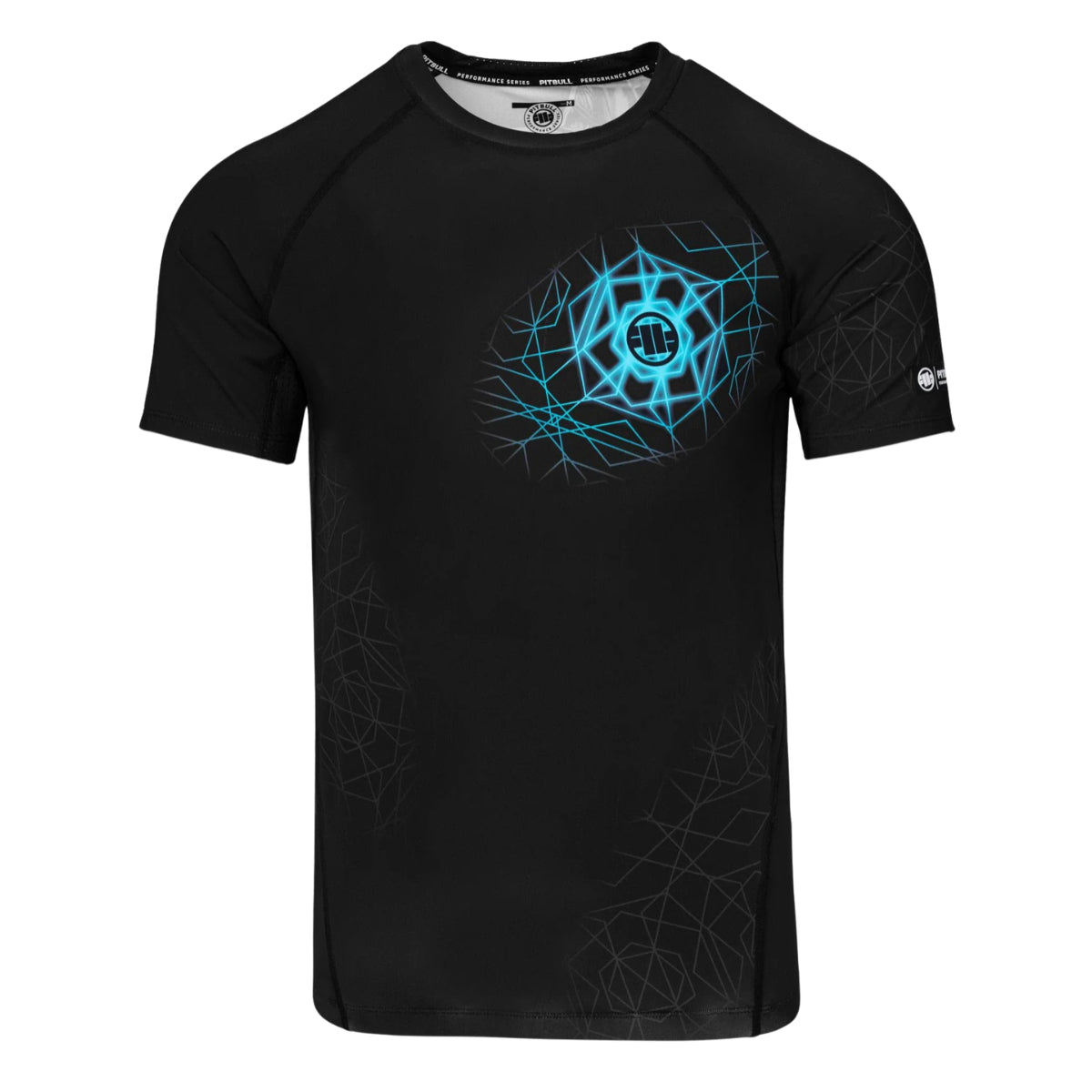 Pitbull Rashguard Ray Krótki rękaw Czarny/Niebieski