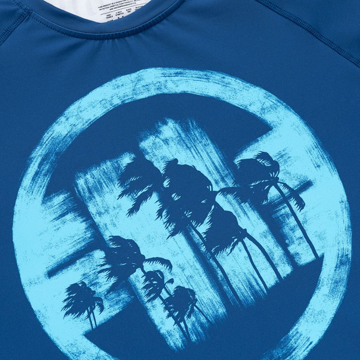 Pitbull Rashguard Logo Palms Krótki rękaw Niebieski