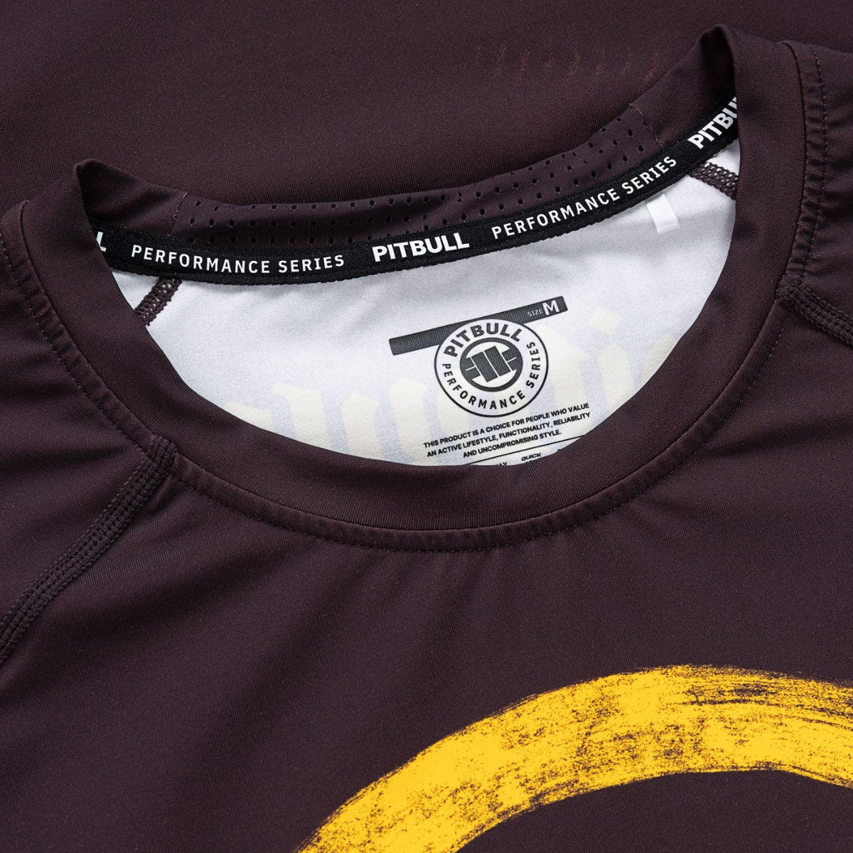 Pitbull Rashguard Logo Palms Krótki rękaw Brązowy