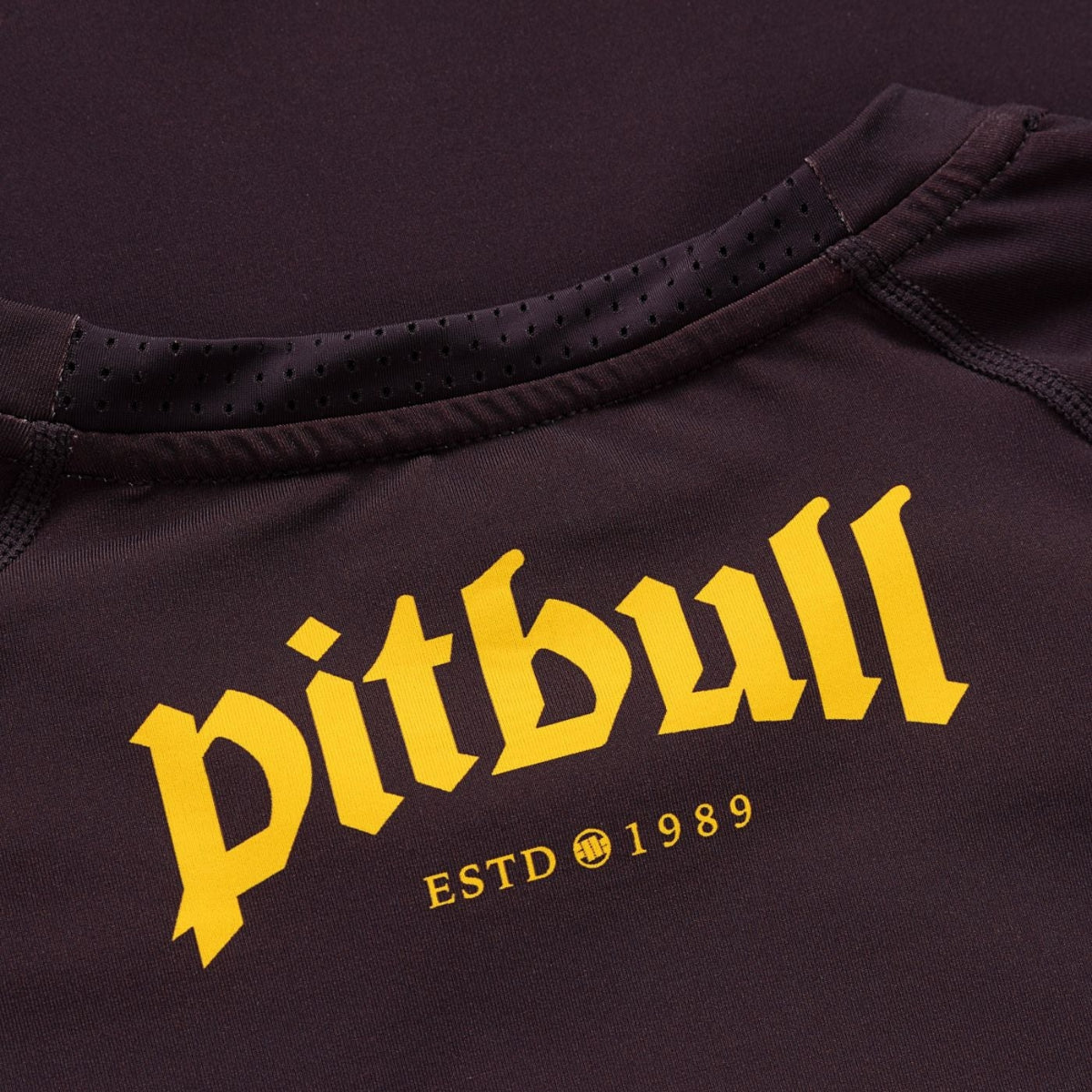 Pitbull Rashguard Logo Palms Krótki rękaw Brązowy