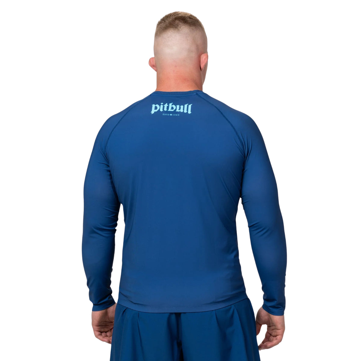 Pitbull Rashguard Logo Palms Długi rękaw Niebieski