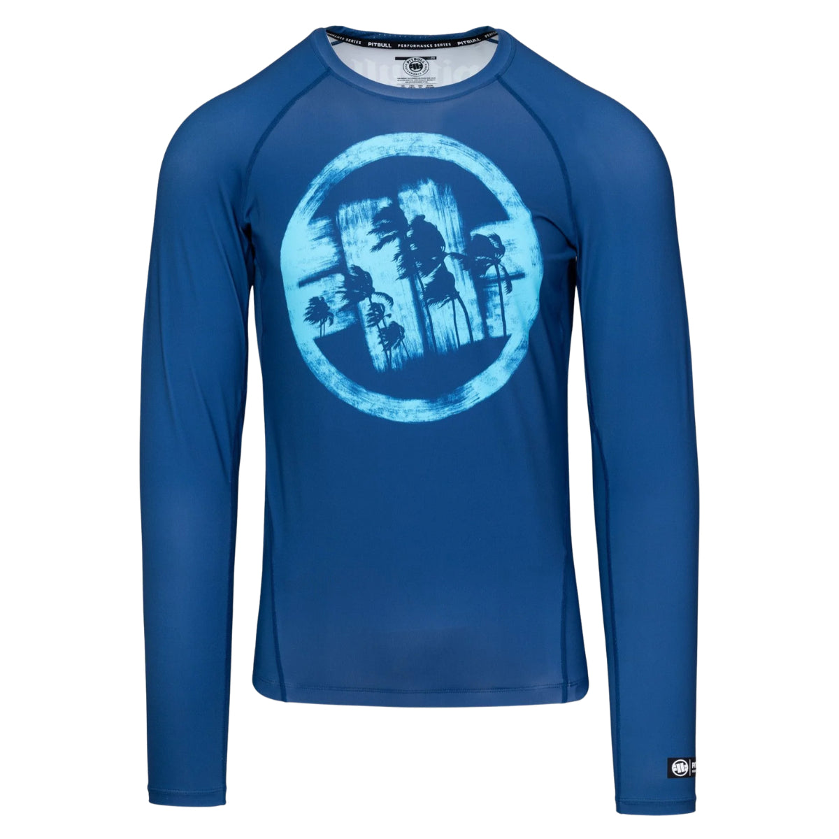Pitbull Rashguard Logo Palms Długi rękaw Niebieski