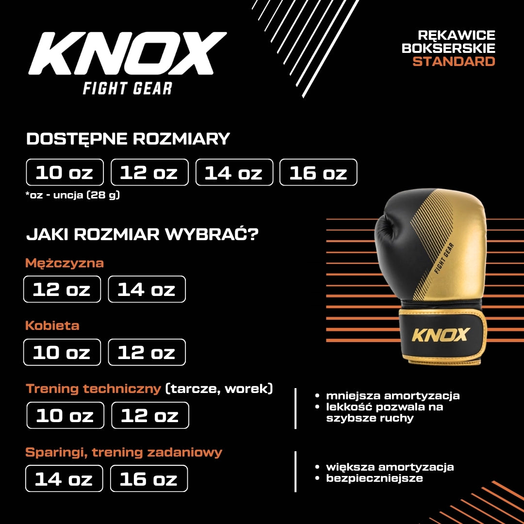 Knox Rękawice Bokserskie Starter Czarne/Złote