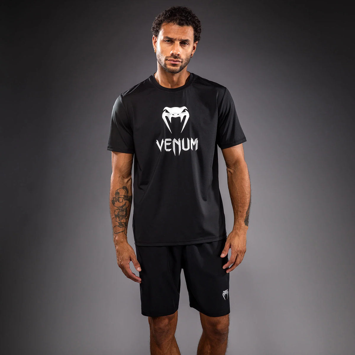 Venum Koszulka Treningowa Classic Dry Tech Czarna/Srebrna