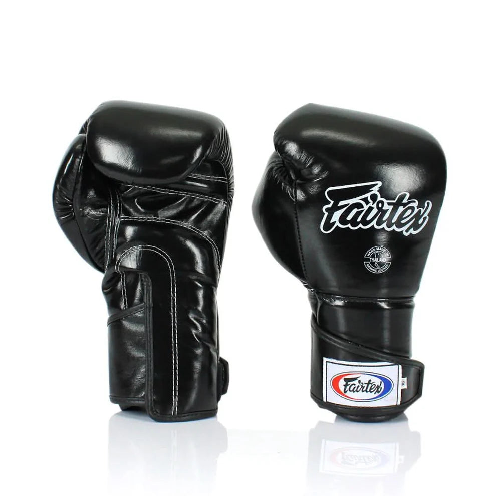 Fairtex Rękawice Bokserskie ze skóry naturalnej BGV6 Czarne/Czarne