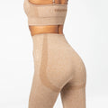 Carpatree Legginsy Bezszwowe Vibe wysoki stan Beżowe