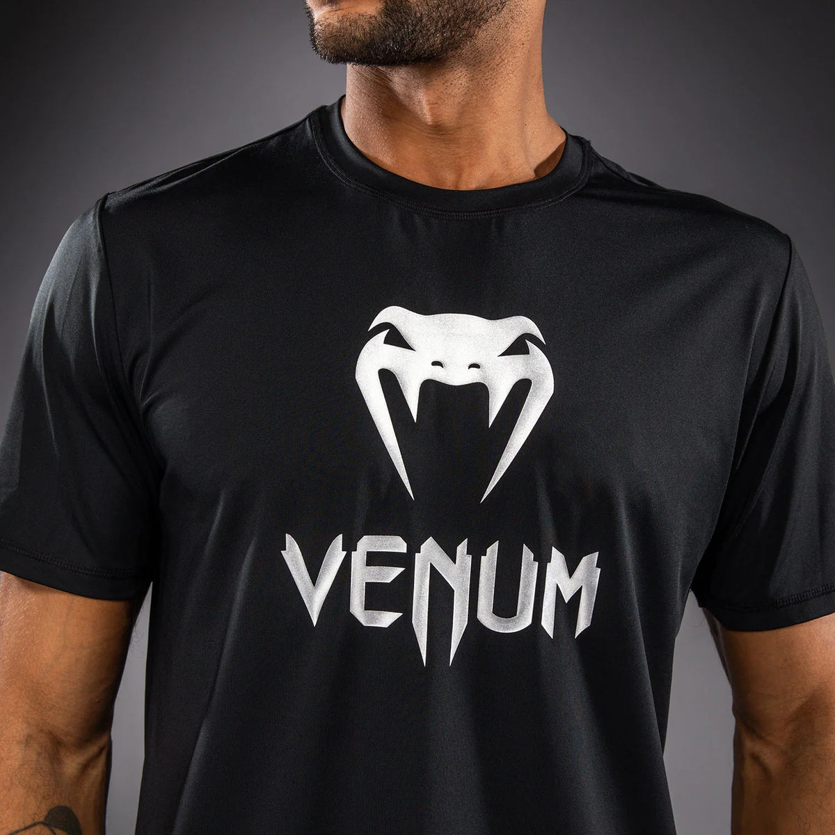 Venum Koszulka Treningowa Classic Dry Tech Czarna/Srebrna