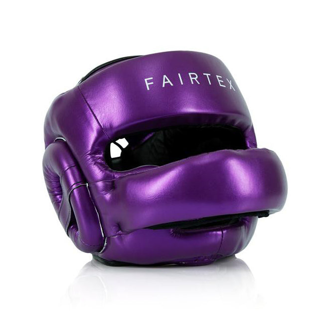 Fairtex Kask Bokserski Sparingowy HG17 z Ochroną Nosa Fioletowy