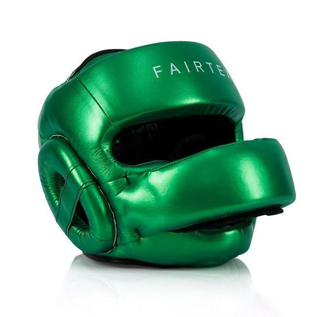 Fairtex Kask Bokserski Sparingowy HG17 z Ochroną Nosa Zielony