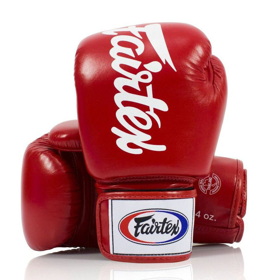 Fairtex Rękawice Bokserskie ze skóry naturalnej BGV19 Czerwone