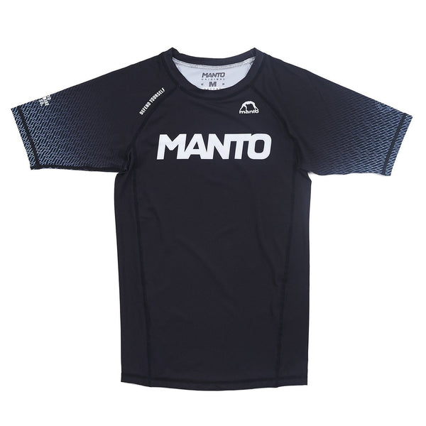 MANTO Rashguard Męski Krótki Rękaw RANK Czarny