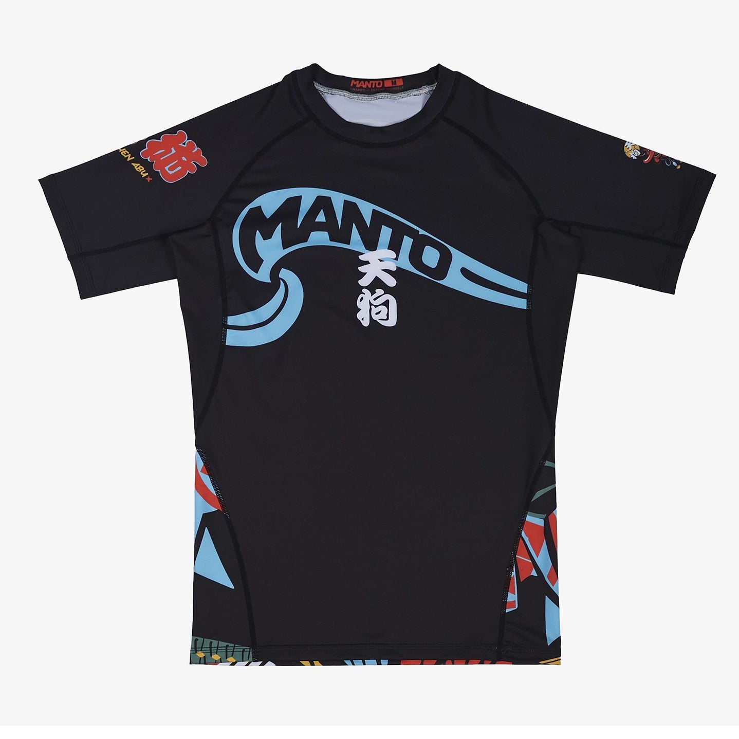 MANTO Rashguard Męski Krótki Rękaw TENGU Czarny