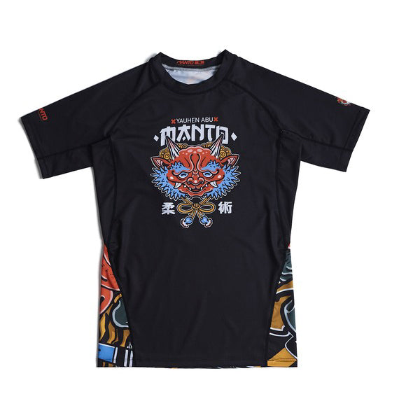 MANTO Rashguard Męski Krótki Rękaw YAUHEN ABU ONI Czarny