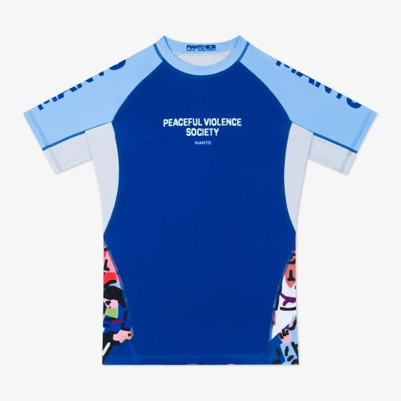 MANTO Rashguard Męski Krótki Rękaw GYM 3.0 Niebieski