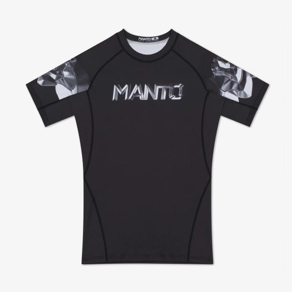 MANTO Rashguard Męski Krótki Rękaw METAL Czarny