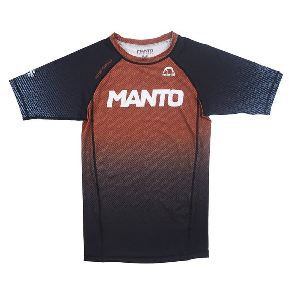 MANTO Rashguard Męski Krótki Rękaw RANK Brązowy