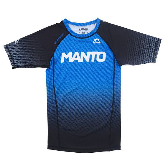 MANTO Rashguard Męski Krótki Rękaw RANK Niebieski