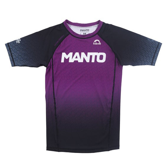 MANTO Rashguard Męski Krótki Rękaw RANK Purpurowy