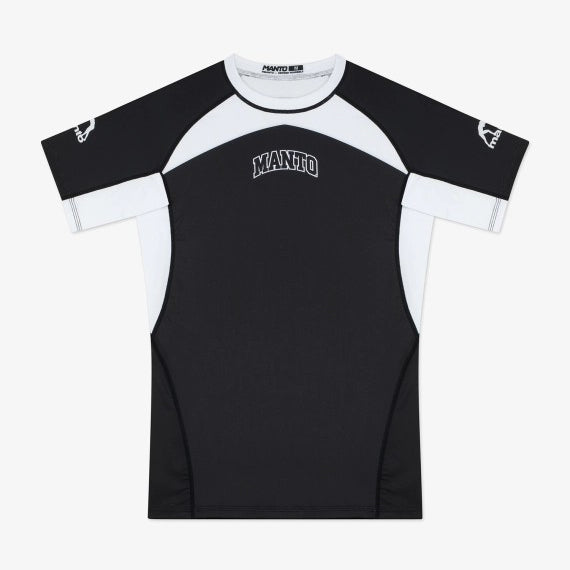 MANTO Rashguard Męski Krótki Rękaw RANKED Biały/Czarny