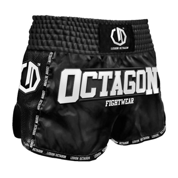 Octagon Spodenki Muay Thai Legion Future Premium Czarne/białe