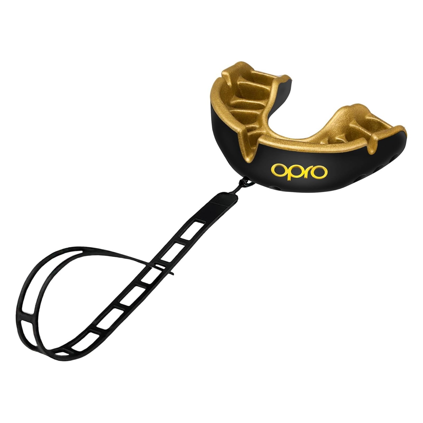 Opro Ochraniacz Na Zęby Dla Dzieci Gold + Strap Czarny/Złoty