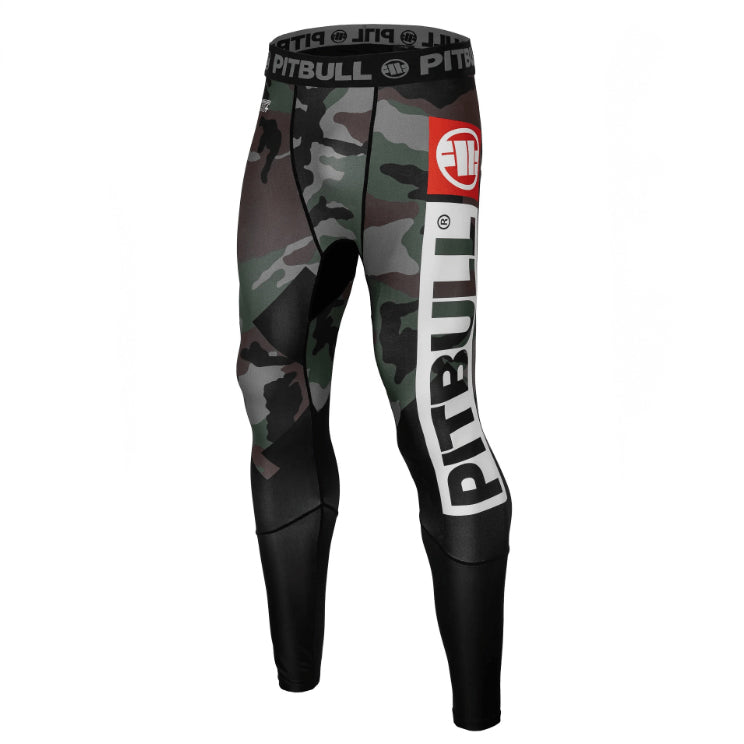 Pitbull Legginsy Męskie Cross Camo Woodland Camo