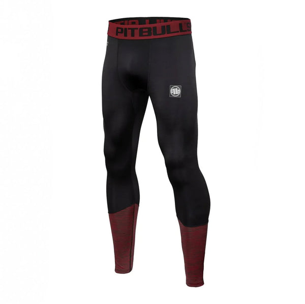 Pitbull Legginsy Treningowe Męskie Performance Pro Plus Small Logo Czerwone