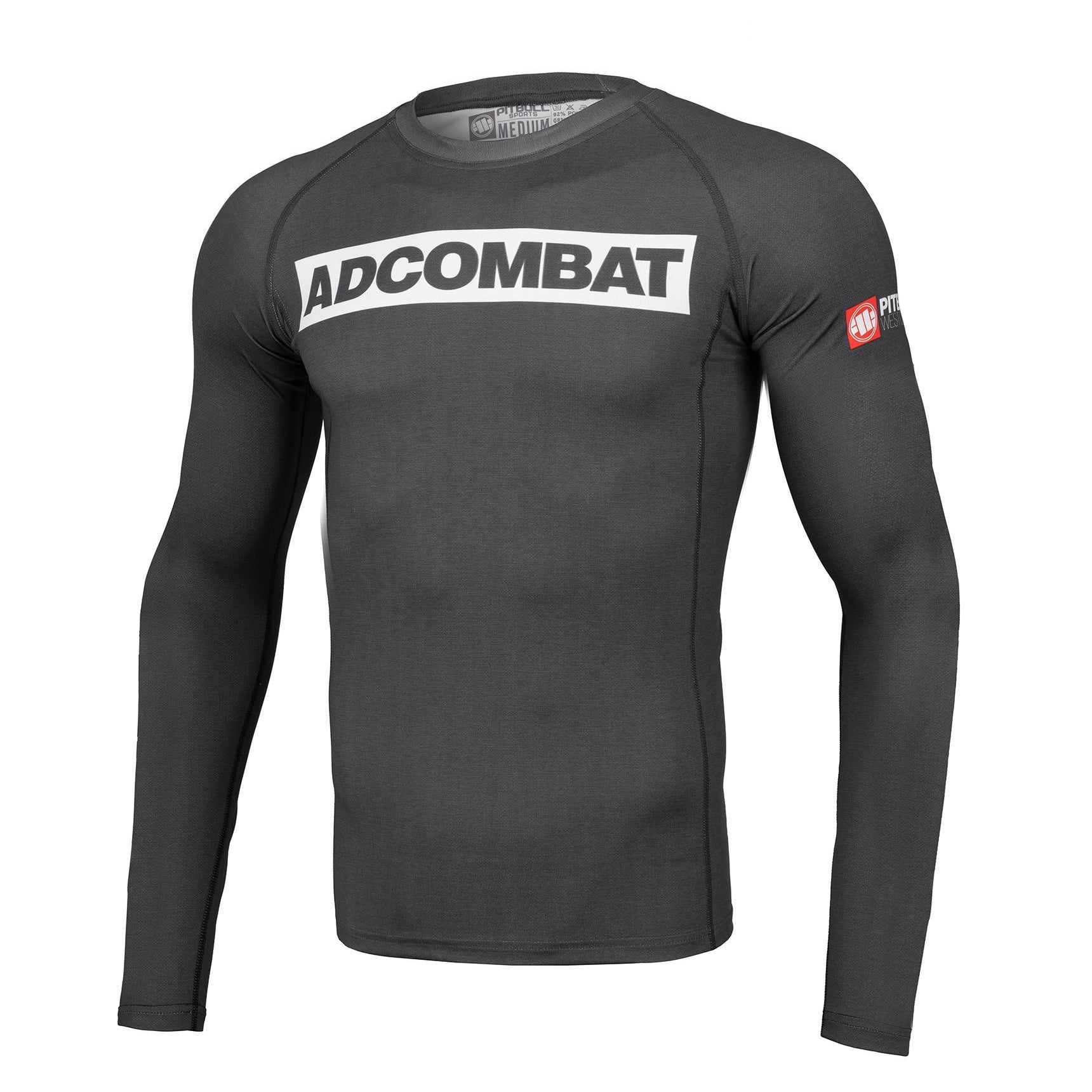 Pitbull Rashguard Męski ADCC Hilltop Długi Rękaw Szary